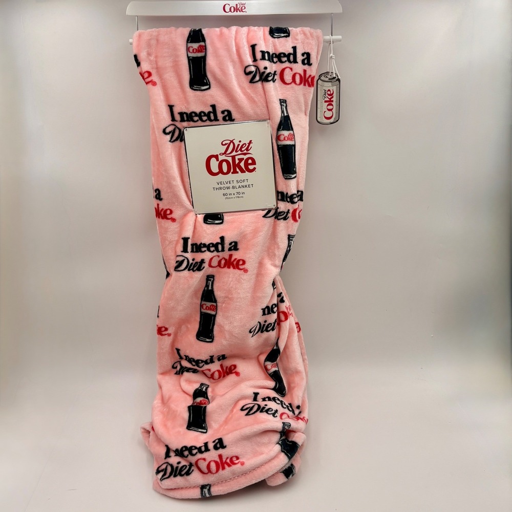Diet Coke Pink Velvet Soft Throw Blanket I Need A Diet Coke 60x70 Novelty Plush
